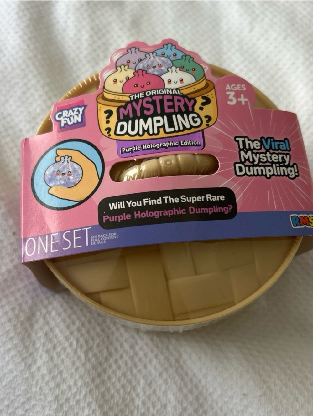 1x New RMS Crazy Fun Mystery Purple Holographic Edition Squishy Dumpling Bun